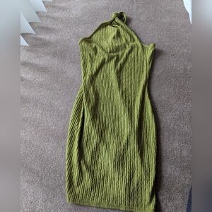Like green one shoulder mini dress